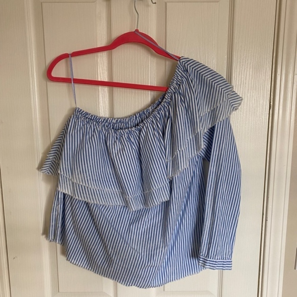 Zara Woman Premium Denim Asymmetrical Top - Picture 4 of 5